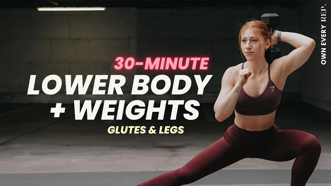 30 Min. Lower Body Workout w/ Weights | SWEATY | Strength & 
